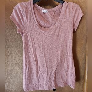 Zenana Outfitters Mauve Scoop Neck Short Sleeve Tee
